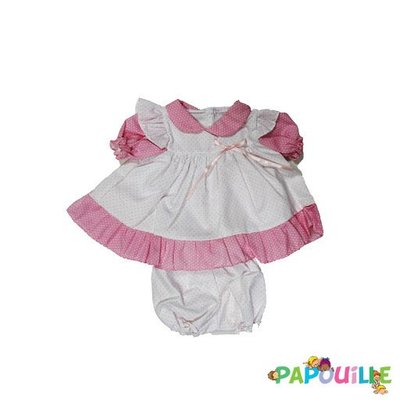 Jouets - Poupons, Peluches et Accessoires - Ensemble poupon fille robe plus culotte 52 cm