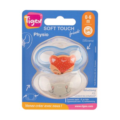 Repas - Tétine et Sucette - 2 sucettes soft touch silicone taille 0-6m physiologique