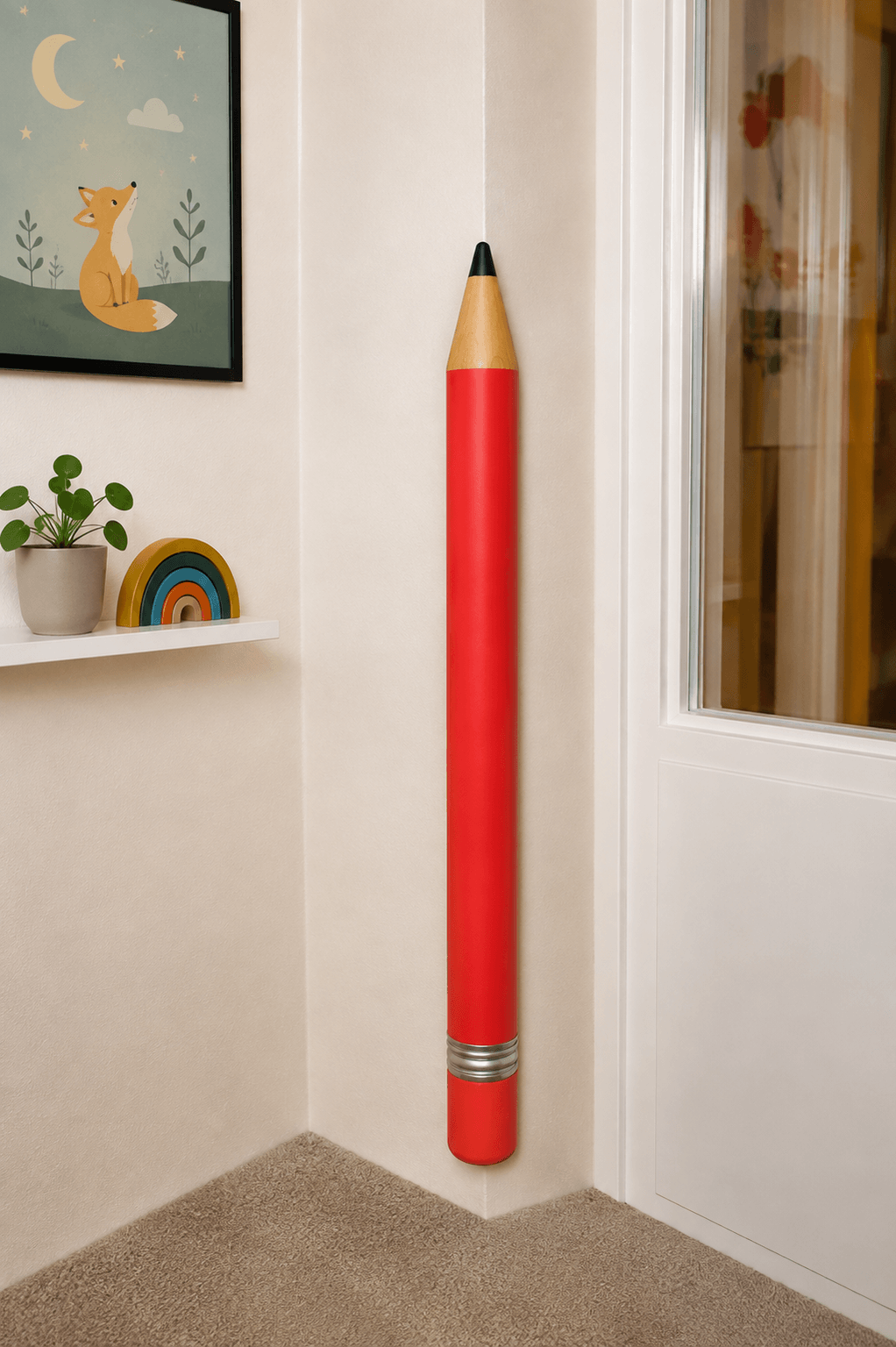 Protection d'angle crayon - 100 x 7 x 7 cm - Rouge
