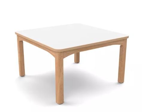 Table en bois 80 x 80 T00 - Blanc