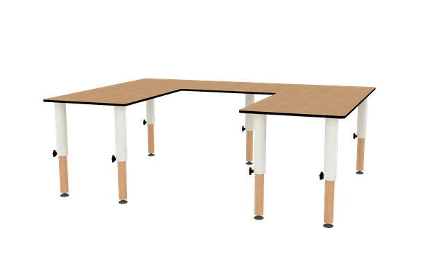 Mobilier - Table crèche et scolaire - Table en U Réglable - Naturel