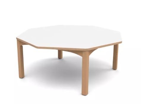 Table octogonale spéciale collectivité T0 - Blanc