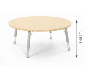 Mobilier - Table crèche et scolaire - Table ronde réglable - surface HPL - 120 cm de diamètre