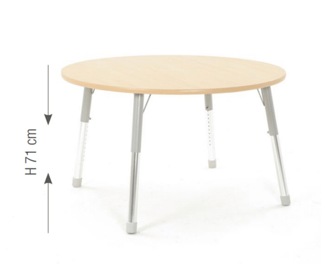 Mobilier - Table crèche et scolaire - Table ronde réglable - surface HPL - 120 cm de diamètre