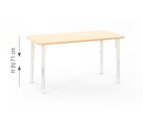 Mobilier - Table crèche et scolaire - Table rectangulaire réglable beige - Surface HPL - 120 x 75 cm