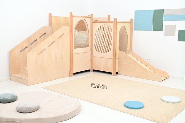 Mobilier - Structure de motricité / activité intérieur - Structure de motricité toboggan - éléments sensoriels