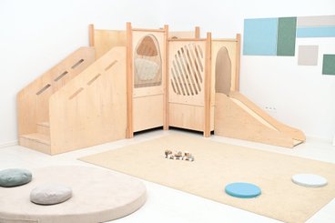 Mobilier - Structure de motricité / activité intérieur - Structure de motricité toboggan - éléments sensoriels