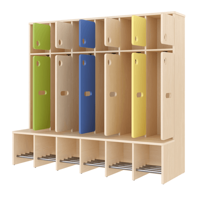 Mobilier - Banc vestiaire & Porte Manteaux - Vestiaire 6 places avec assise T1 - WIS