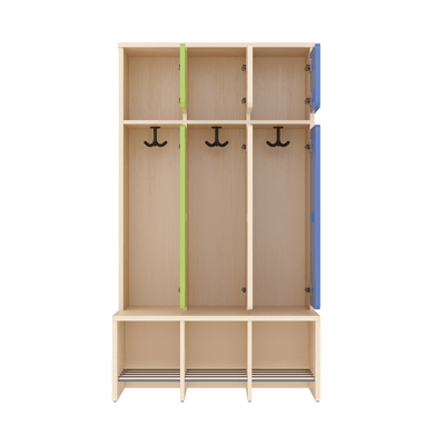 Mobilier - Banc vestiaire & Porte Manteaux - Vestiaire 3 places avec assise T1 - WIS