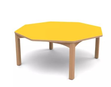 Table octogonale spéciale collectivité T0 - Jaune