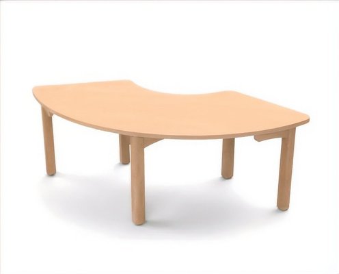 Mobilier - Table crèche et scolaire - Table en bois 1/3 anneau T1 - Naturel