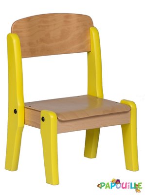 Mobilier - Chaise & fauteuil pour crèche - Chaise en bois empilable t2 h.31cm jaune