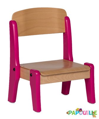 Mobilier - Chaise & fauteuil pour crèche - Chaise en bois empilable t2 h.31cm framboise