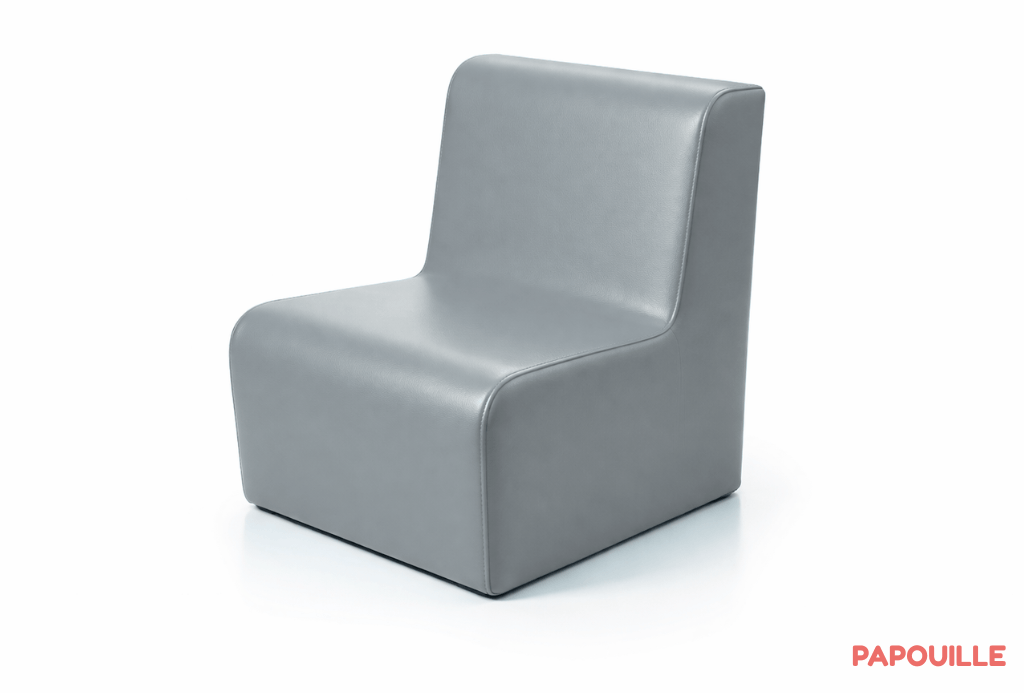 Chauffeuse droite unie hauteur d'assise 32 cm gris