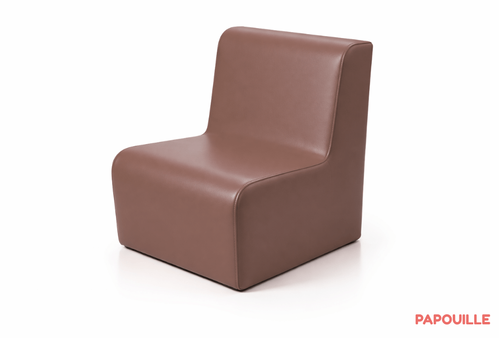 Chauffeuse droite unie hauteur d'assise 32 cm prune