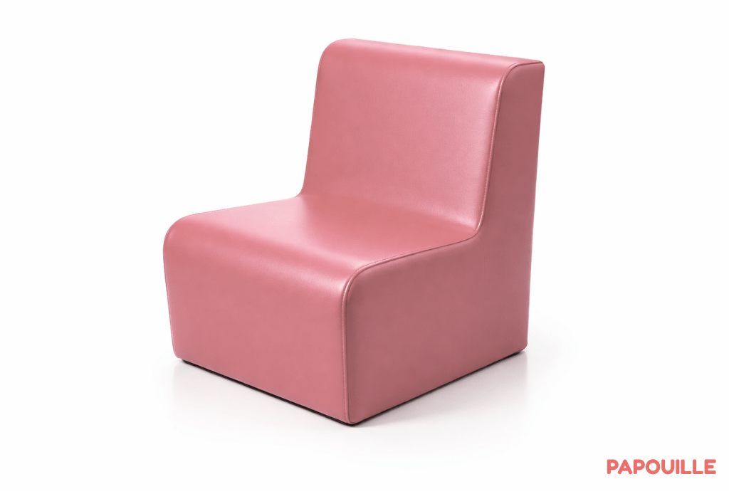 Chauffeuse droite unie hauteur d'assise 32 cm rose