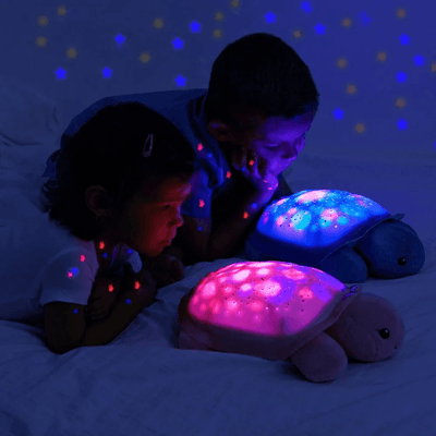 Couchage - Mobile de Lit Bébé et Veilleuse - Veilleuse tortue scintillante - Aqua