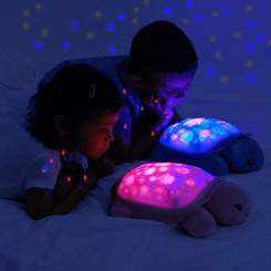 Couchage - Mobile de Lit Bébé et Veilleuse - Veilleuse tortue scintillante - Aqua