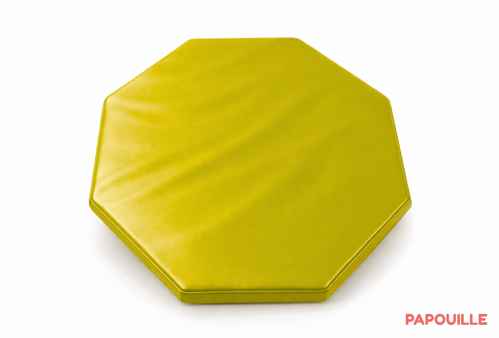 Tapis octogonal en mousse pvc d.130cm x ep.3cm jaune