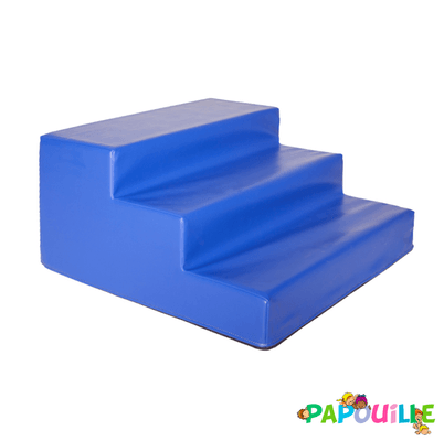 Motricité - Module de Motricité Bébé - Module escalier 3 marches en mousse bleu