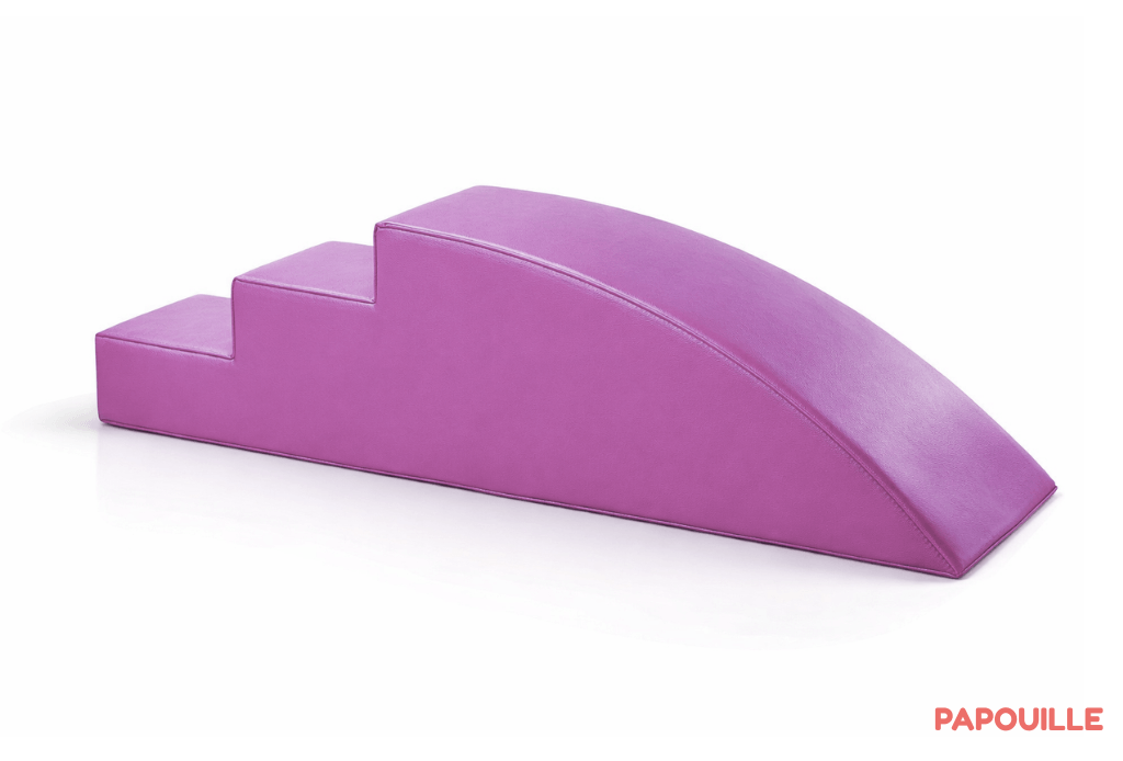 Module petit toboggan incurve 3 marches en mousse pvc h.23 groix