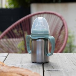 Repas - Tasse d’apprentissage - tasse Inox avec anse bec souple silicone 18 cl