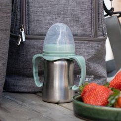 Repas - Tasse d’apprentissage - tasse Inox avec anse bec souple silicone 18 cl