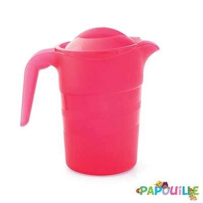 Repas - Carafes et Pichets Enfants - Pichet 1l polypropylène empilable avec couvercle rouge