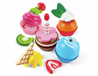 Jouets - Jouets d'Imitation et d'Imagination - Cupcakes d'imitation en bois
