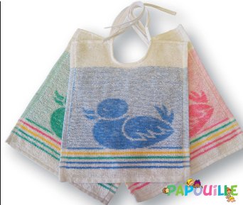 Repas - Bavoir - Lot de 6 bavoirs à lacettes les canards 24 x 27 cm