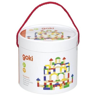 Jouets - Jeux de Construction - Baril de construction en bois - 100 pieces -