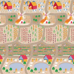 Jouets - Tapis et Jeux d'Éveil, Portiques d'Activité - Tapis Double Face La Ville et la Ferme