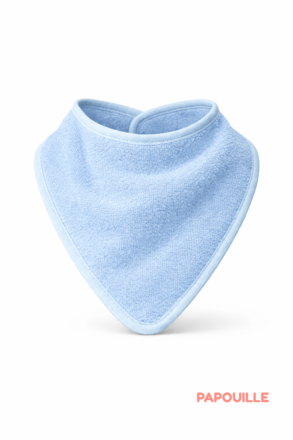 Bavoir bandana coton éponge 21 x 12cm bleu