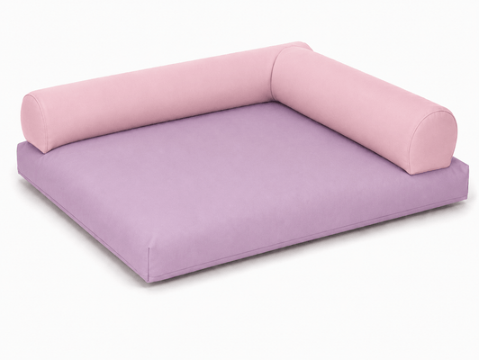 Mobilier - Espace bébé et rassemblement - Coussin carré lilas avec rouleaux rose clair