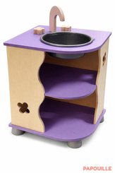 Mobilier - Mobilier de jeux d'imitation - Bloc coin évier imitation avec meuble de rangement en bois