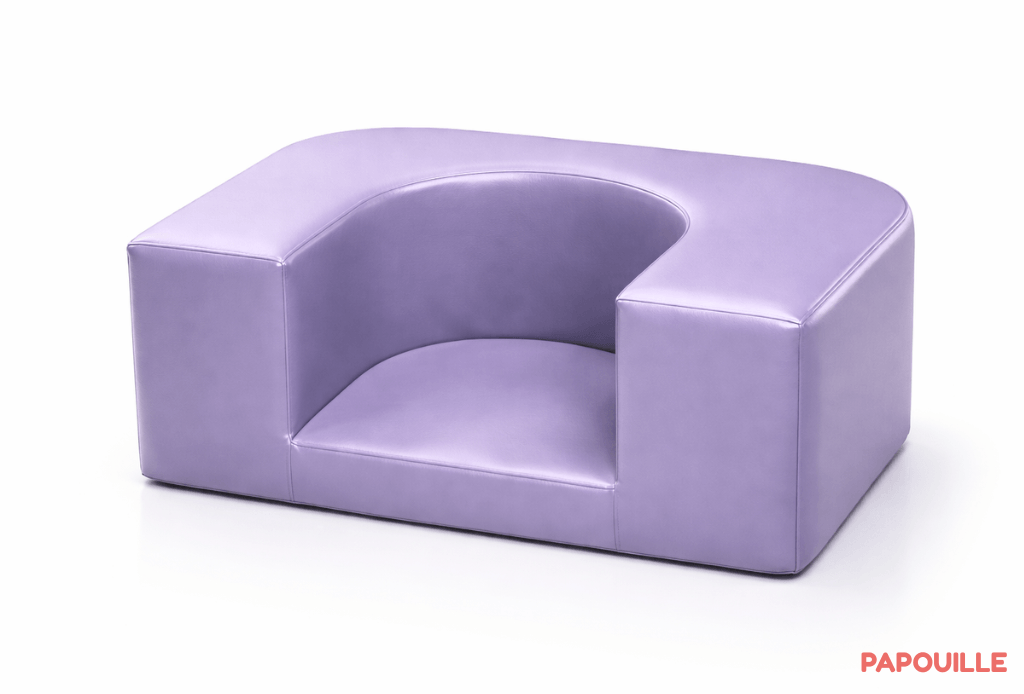 Coin d'assise de sol enfant avec fond en mousse pvc parme