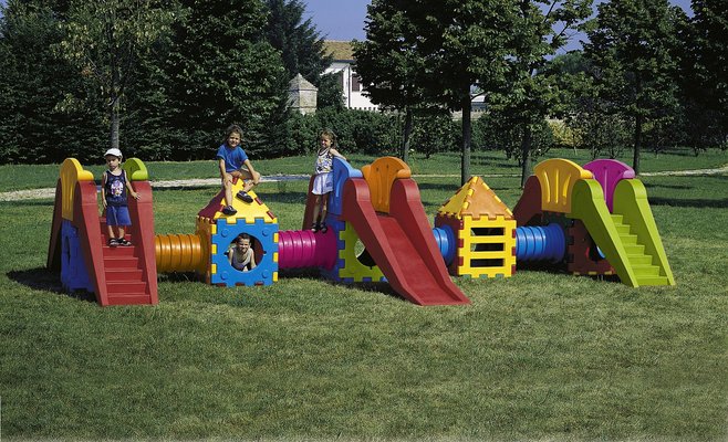 Mobilier - Aire de jeux et structure extérieure - Aire de jeux extérieure 3 toboggans