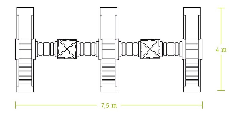 Mobilier - Aire de jeux et structure extérieure - Aire de jeux extérieure 3 toboggans