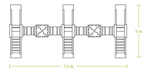 Mobilier - Aire de jeux et structure extérieure - Aire de jeux extérieure 3 toboggans