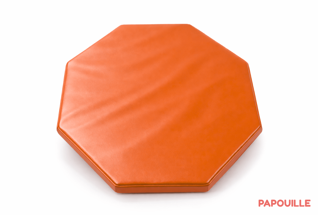Tapis octogonal en mousse pvc d.130cm x ep.3cm orange