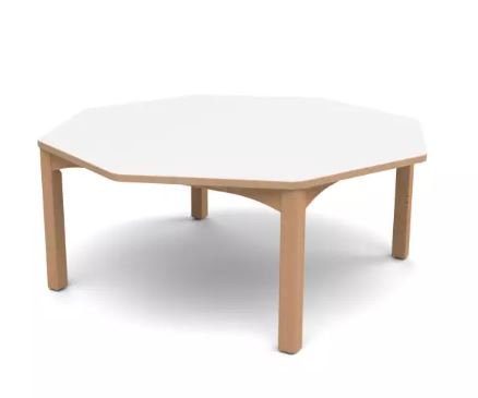 Table octogonale spéciale collectivité T2 - Blanc