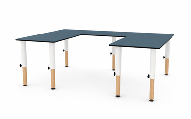 Mobilier - Table crèche et scolaire - Table en U Réglable - Bleu
