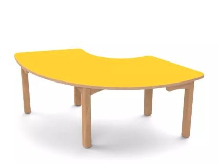 Table en bois 1/3 anneau T0 - Jaune