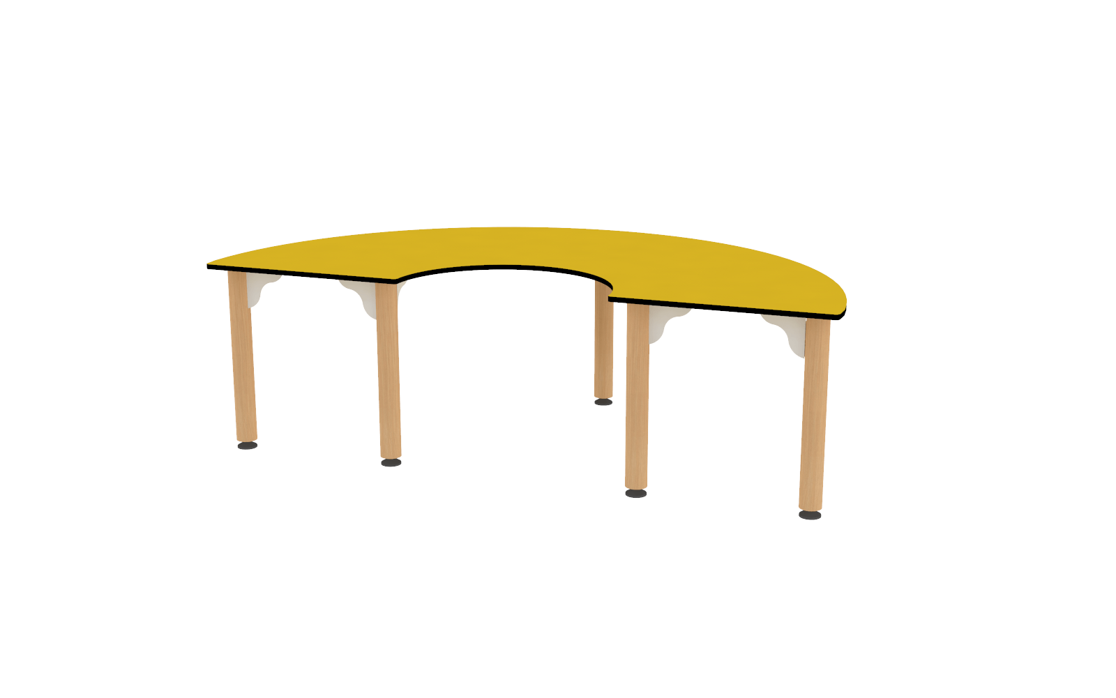 Table demi lune réglable 150 x 75cm - T00 - T2 - Jaune