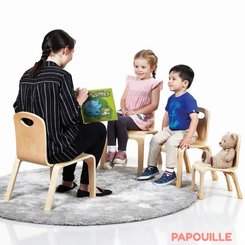 Mobilier - Chaise & fauteuil pour crèche - 4 chaises lili en bois - T0