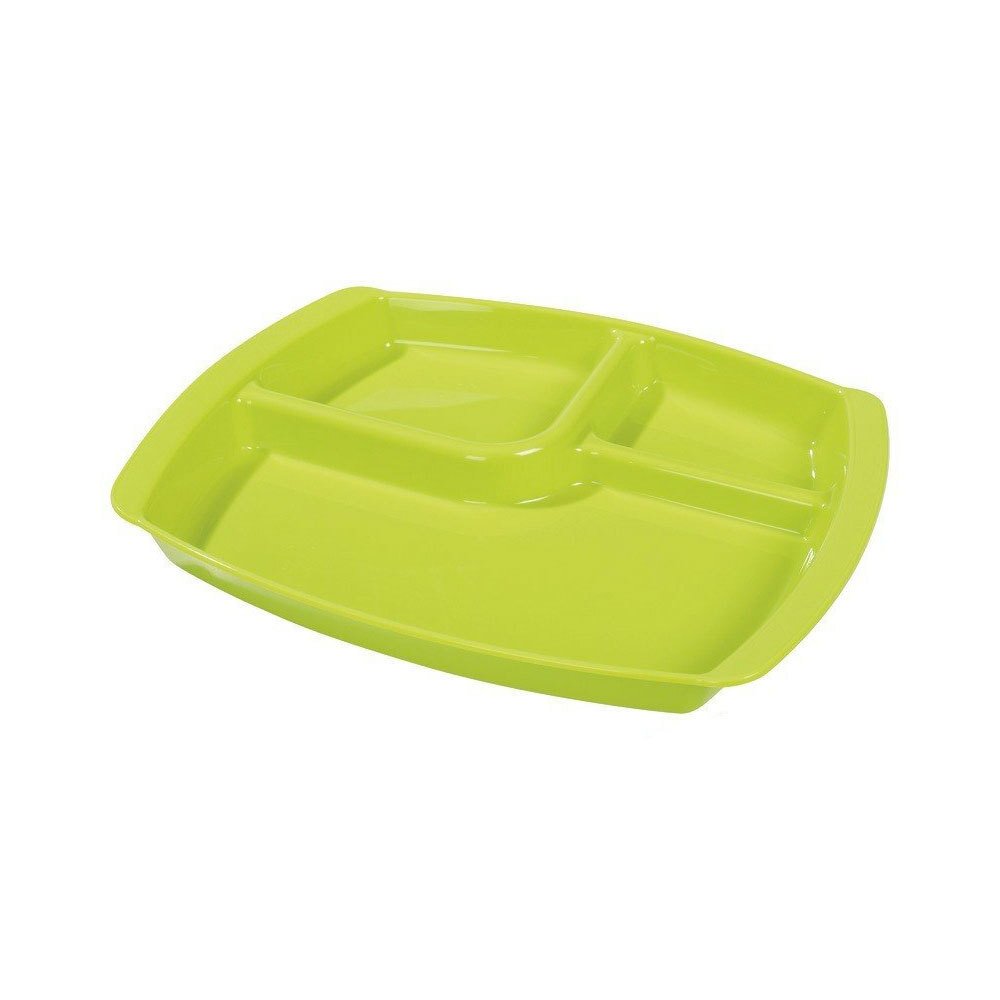 Plateau 3 compartiments polypropylene opaque vert / tilleul