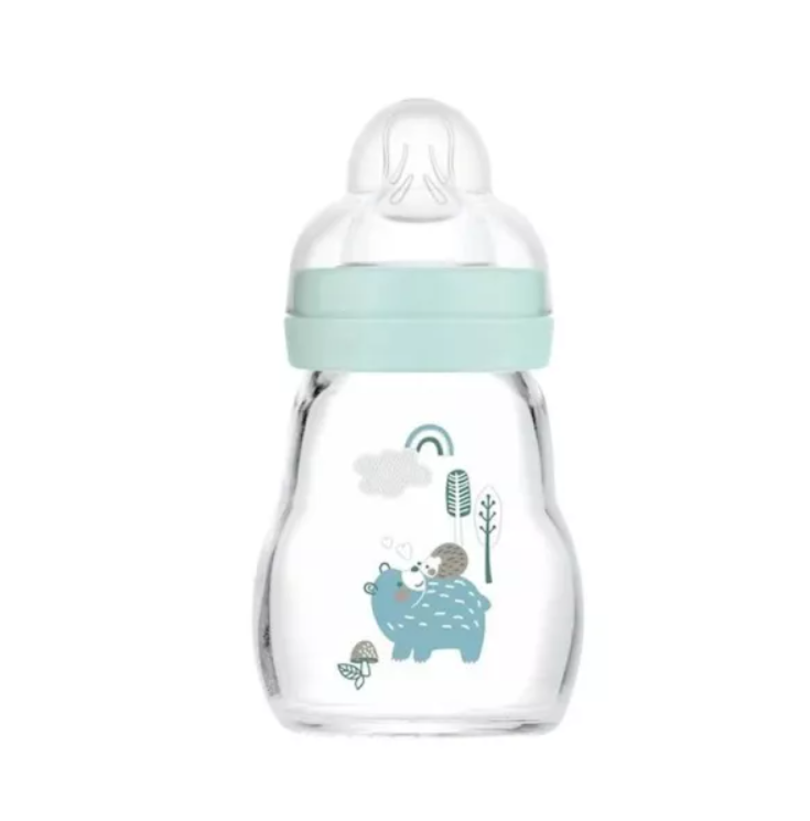 Biberon Verre 170ml 0 à 6 mois Tétine Débit 1 aqua