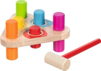 Jouets - Jouets à Empiler ou à Encastrer - Banc à marteler, arc-en-ciel en bois