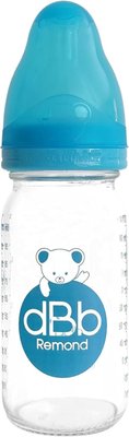 Repas - Biberons Classic et Large - Biberon en verre regul'Air 110 ml - tétine NN silicone - Turquoise