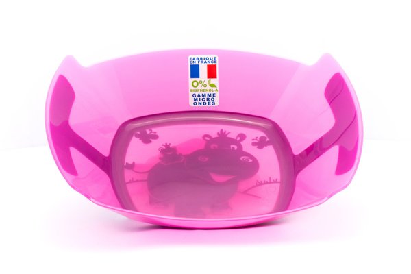 Repas - Assiettes Enfants et à Compartiments - Assiette hippo anti dérapante rose